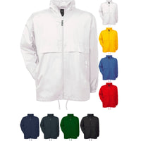 Mens B&C Air Wind Breaker Waterproof Full Zip Jacket Coat