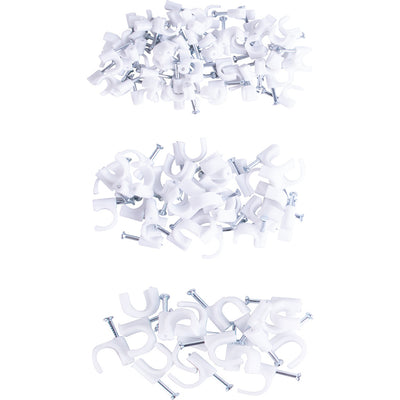 100 x White Cable Clips
