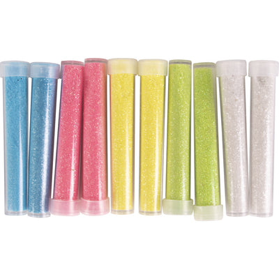 10 x Coloured Craft Glitter Tubes