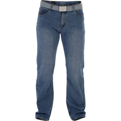 Mens Duke D555 Chicago Cotton Rich Straight Leg Jeans with Belt