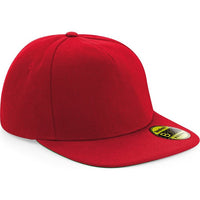 Original Beechfield Retro Two Colour Twill Flat Peak Snap Back Baseball Cap Hat