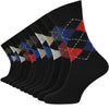 12 x Mens Cotton Blend Argyle Socks – Classic Pattern Dress Casual Socks for Men