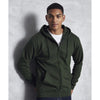 Mens AWDis Cotton Rich Double Zip Up Hooded Hoodie Top Zoodie