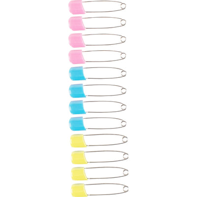 12 x Coloured Large Safety Pins