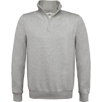 Mens B&C 1/4 Zip High Collar Cotton Rich Long Set In Sleeve Sweatshirt