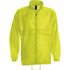 Mens B&C Sirocco Showerproof Coloured Wind Breaker Zip Jacket Fold Away