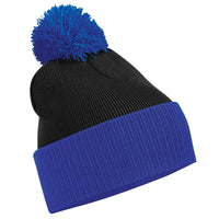 Ladies Woman Beechfield Thermal Winter Two Colour Snowstar Beanie Hat Bobble