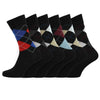 12 x Mens Cotton Blend Argyle Design Socks