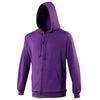 Mens AWDis Cotton Rich Double Zip Up Hooded Hoodie Top Zoodie