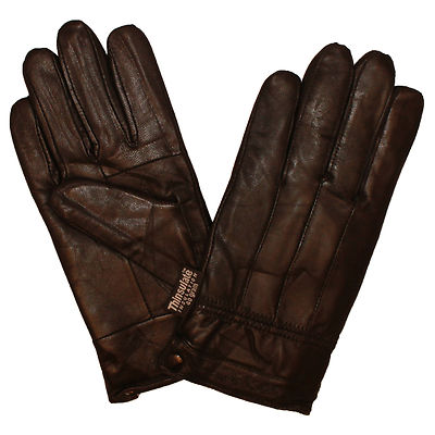 Mens 100% Genuine Leather Gloves with Winter Warm Thermal Lining