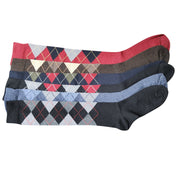 6 x Mens Long Hose Knee High Length Cotton Rich Argyle Diamond Design Socks Golf