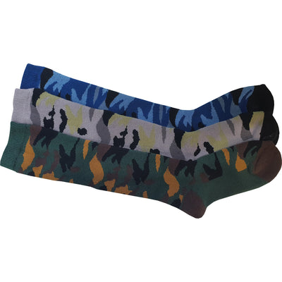 3 x Boys Kids Children Wellington Welly Camo Army Camouflage Design Thermal Warm Long Socks