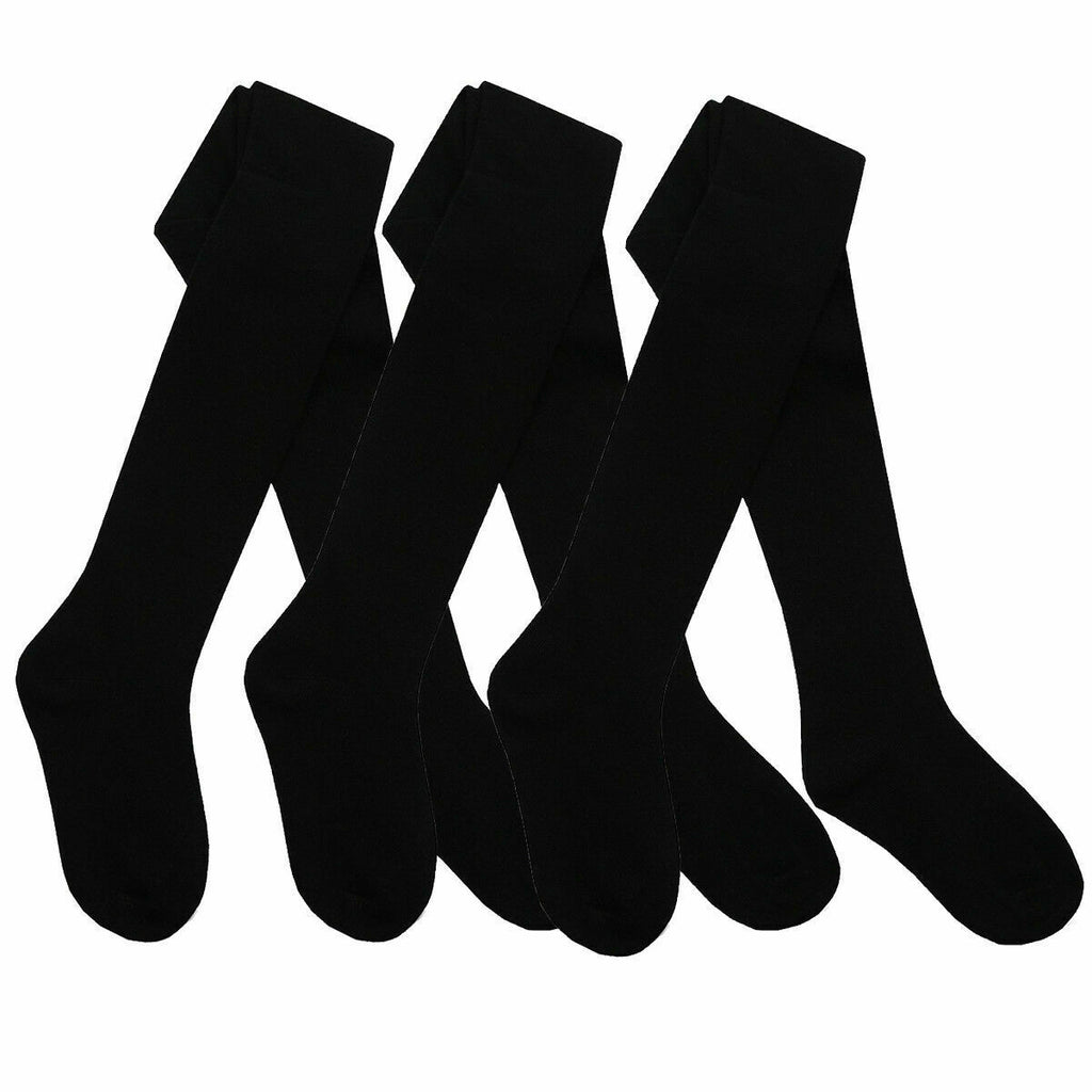 3 x Girls Tights for School Cotton Rich