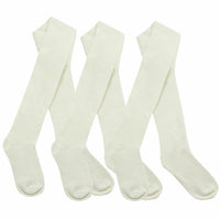 3 x Girls Tights for School Cotton Rich