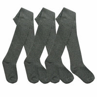 3 x Girls Tights for School Cotton Rich
