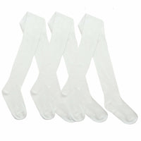 3 x Girls Tights for School Cotton Rich