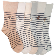6 x Ladies Women Bamboo Blend Socks with Soft Top – Dog Design