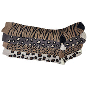 4 x Ladies Women Wellington Welly Socks Thermal Long Knee High with Leopard Animal Pattern