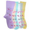 6 x Ladies Women Bamboo Blend Socks with Soft Top – Flamingo Strawberry Print