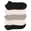 10 x Ladies Women Cotton Rich Trainer Ankle Liner Socks (Grey, White, Black)
