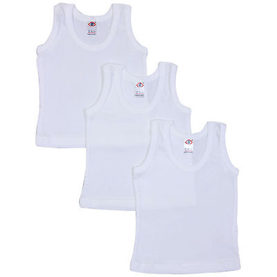 2 x Vests for Boy Kid Children Plain 100% Cotton Sleeveless Tank Top Underwear