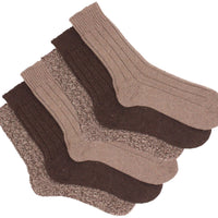 6 x Mens Non Elastic Loose Top Winter Warm Wool Blend Socks with Terry Cushion