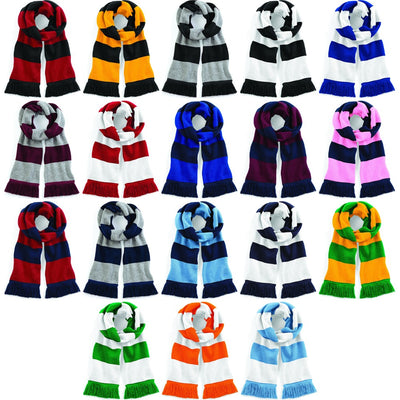 Adult Unisex Varsity Winter Warm Double Layer Knit Knitted Scarf Tassel