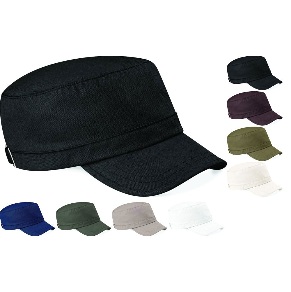 Ladies Women Beechfield Army Style 100% Cotton Heavy Weight Cap Hat