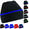 Adult Unisex Teamwear Double Knit Thermal Winter Warm Beanie Hat Stripe Design