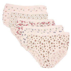 6 x Ladies Printed Floral Flower 100% Cotton Full Size Briefs Underwear Mama