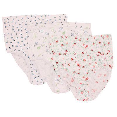 6x Ladies 100% Cotton Tunnel Elastic Printed Floral Flower Briefs Underwear Mama