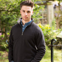 Mens Front Row Supersoft Touch 1/4 Zip Cotton Rich Long Sleeve Sweatshirt