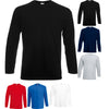 Mens Fruit of the Loom Value Weight Long Sleeve 100% Cotton T Shirt Top
