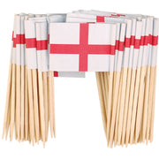 100 x Mini England St George Flag on Cocktail Stick Tooth Pick Decoration
