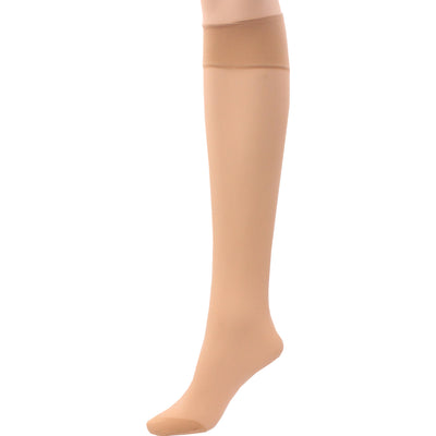 3 x Ladies / Women 100% Nylon Knee High Pop Socks with Comfort Top