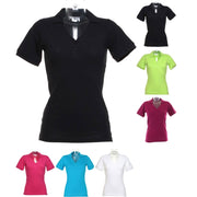 Ladies Women Kustom Kit Sophia Cotton Rich V Neck Polo Collar Shirt Top