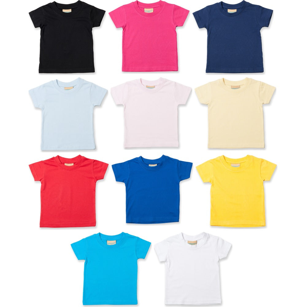 Baby Toddler Child Larkwood 100% Cotton Plain Colour Short Sleeve T Shirt Top