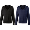 Ladies Women Premier Cotton Rich V Neck Knitted Knit Long Sleeve Sweater Top