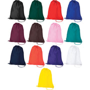 Quadra Plain Colour Gymsac Gym Sport Shoe Stringy Draw String Bag