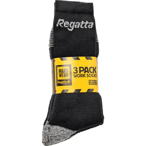 3 x Mens Regatta Heard Wearing Cushion Heal Toe Work Socks