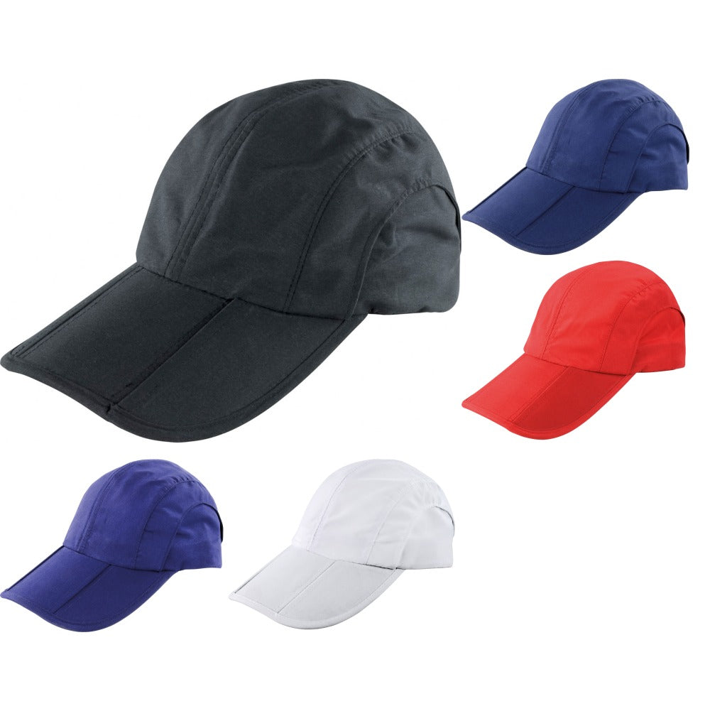 Mens Result Fold Up Neck Flap Sun Protection Pique Baseball Cap Hat