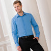 Mens Russell Collection Long Sleeve Polycotton Easycare Fitted Poplin Shirt