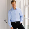 Mens Russell Collection Long Sleeve Herringbone Cotton Rich Tailored Fit Shirt