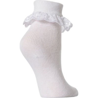 12 Pairs Girls White Lace Ankle School Frill Socks