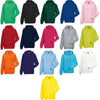 Mens Russell Hooded Hoodie Colour Cotton Blend Straight Cut Sweatshirt Top