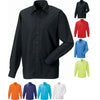 Mens Russell Long Sleeve Poly Cotton Easycare Poplin Shirt (S to 4XL)