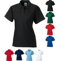 Ladies Women Russell Classic Polyester Cotton Polo Neck Collar Shirt Top