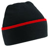 Adult Unisex Teamwear Double Knit Thermal Winter Warm Beanie Hat Stripe Design