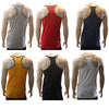 6 x BRITWEAR® Mens Coloured 100% Cotton Fitted Ultra Rib Muscle Gym Top Vest Singlets