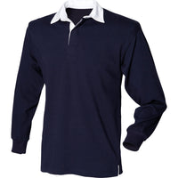 Mens Long Sleeve Original Rugby 100% Cotton Collar Neck Shirt